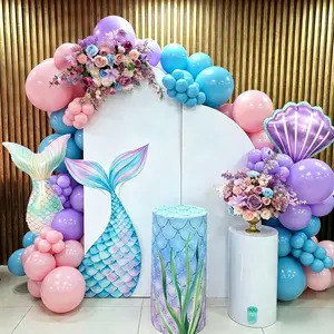 New 38 Piece Mermaid Tail Theme Balloon Set, Shell Aluminum Foil Balloons, Birthday Party Decoration Scene Setup