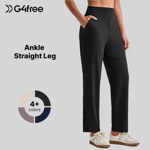 G4Free Womens Ankle Dress Yoga Pants with Pockets Stretchy Crop Business Casual Work Trousers Petite/Regular/Tall Black Comfy Outdoordfun Fabric Womenswear Bottoms Minimalist Comfort Fitted