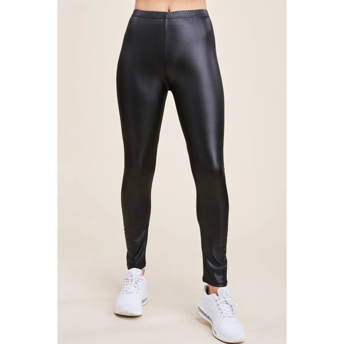 Jacqueline Women's Black Leather Leggings