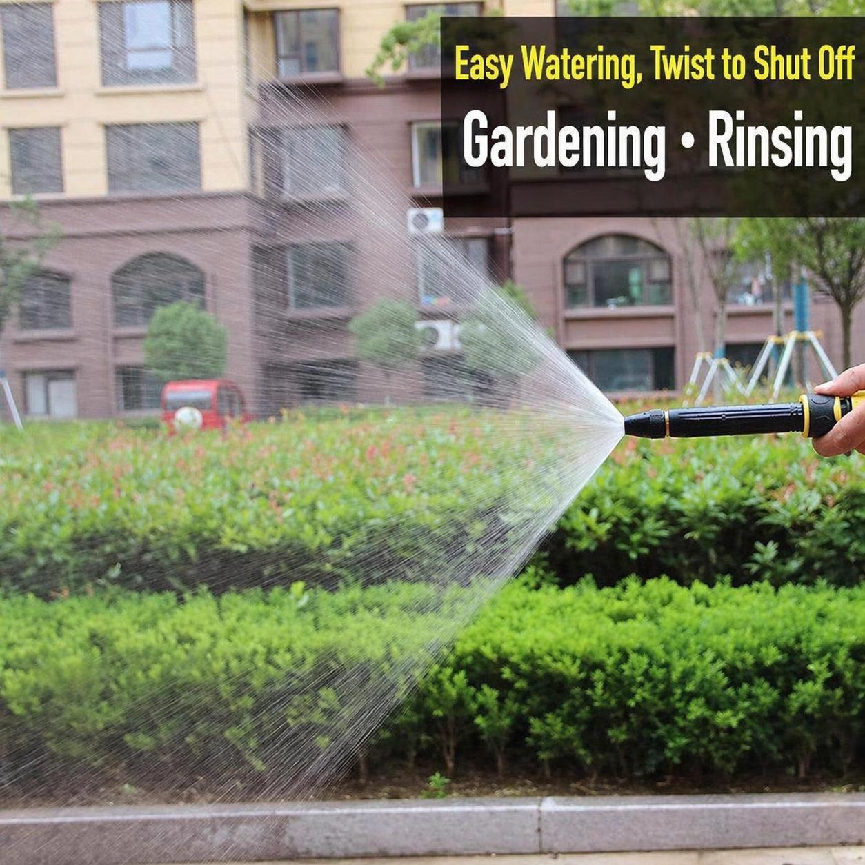 This household high-pressure car wash nozzle,with a booster nozzle and two hose clamps,is a portable handheld sprayer and an essential tool for watering plants and vegetables