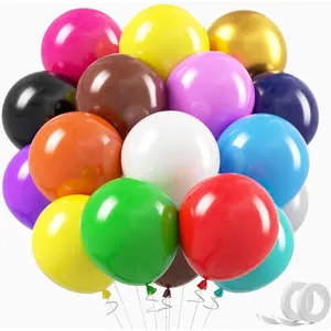 18 Inch Assorted Colors Balloons - 32Pcs Large Thick Gold Balloons Big Round Matte Chrome Party Latex Balloons for Birthday Shower Wedding Graduation Anniversary Themed Party Decorations
