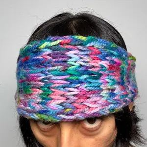 Knit Headband rainbow Wool Cowl