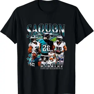 Saquon Vintage Barkley Design 90s Eagles T-Shirt Graphic Tee Football Fans Gifts