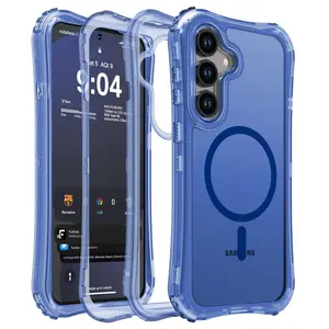 For Galaxy S25 Fe Case Matte  3-layer Durable Bumper [compatible With][military Grade Drop Protection] Translucent Anti-fingerprint Full Body Shockproof Phone Case-blue