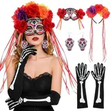 Catrina Dia De Muertos Costume Accessories Day of the Dead Costume for Women Mexican Tradition Halloween Costume Ideas for Dia De Los Muertos Celebrations Cosplay Halloween Party