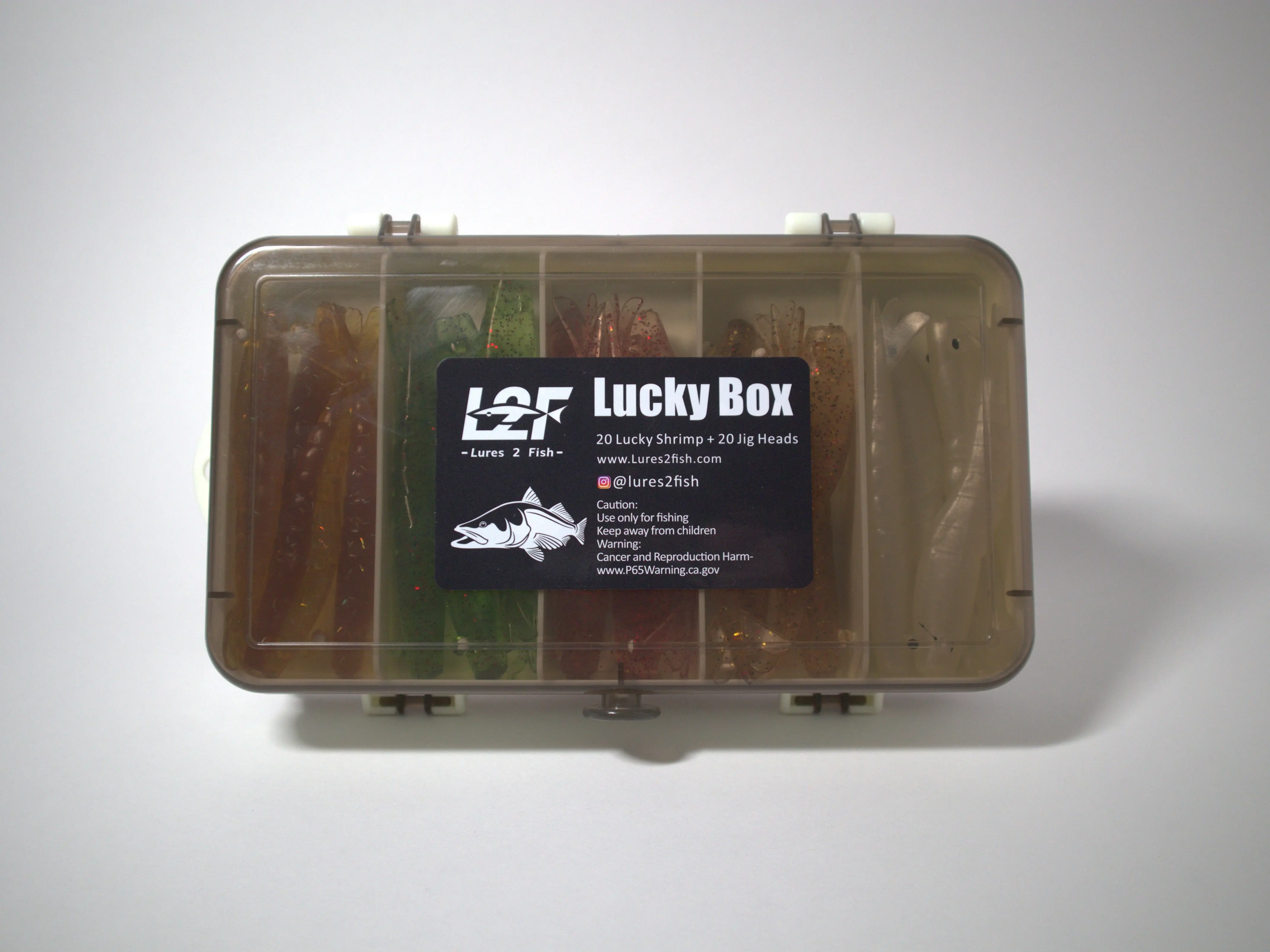 Lucky Box Shrimp Fishing Lures by Lures 2 Fish, Artificial Shrimp Fishing Lure Kit, Perfect For Fresh and Salt Water Fishing