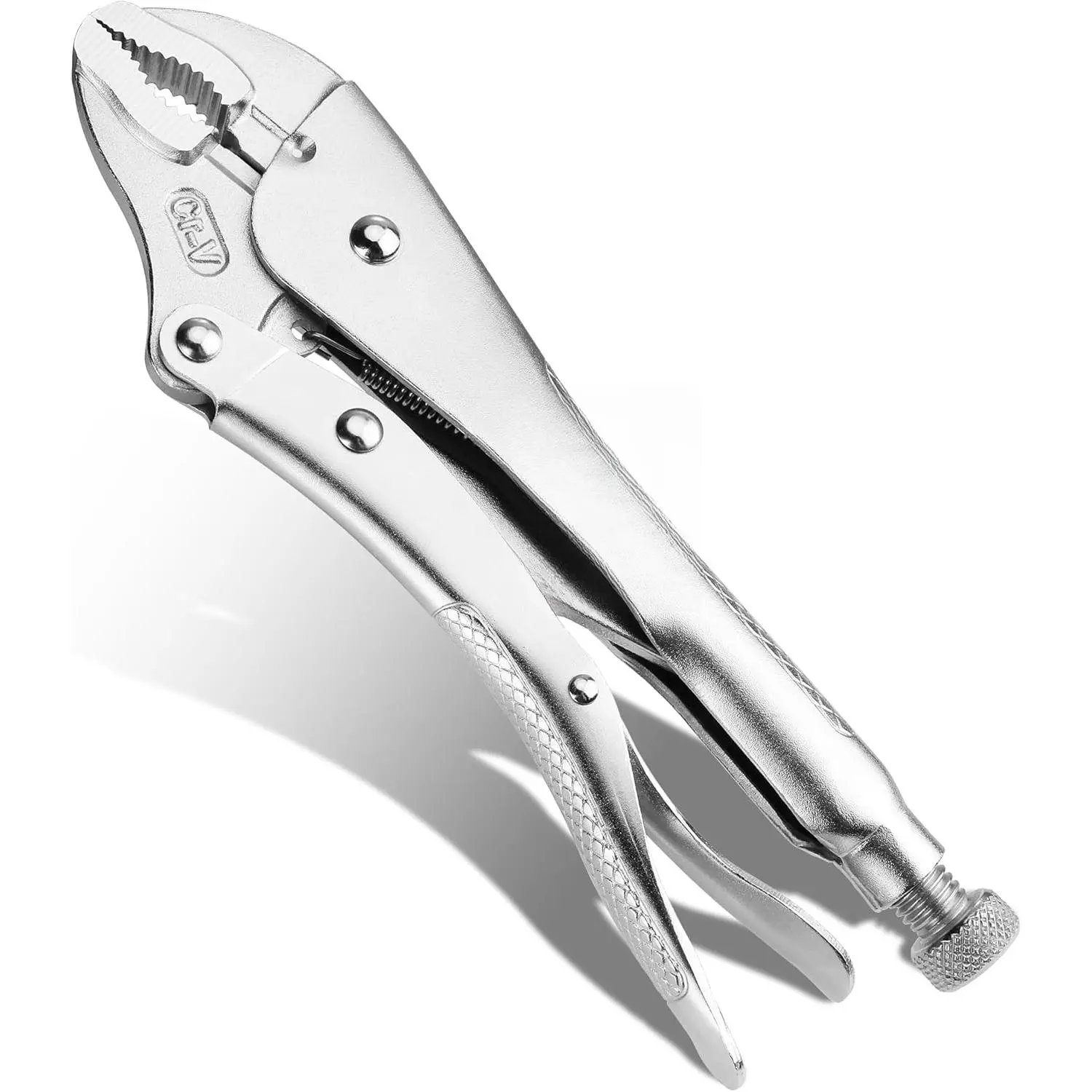 7in Vanadium Steel Locking Bent Pliers - Hand Tools with Wire Cutters, Adjustable Metal Vise, Heavy Duty for Clamping, Twisting, Cutting Tasks, Maximum Durability