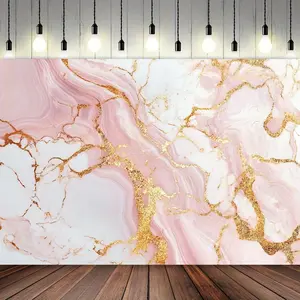 Pink Marble Backdrop Luxury Birthday Backdrop Elegant Texture Background Cloth Birthday Tapestry Wall Hanging Photography Background Polyester Fiber Home Room Office Anniversary Event Studio Decor Prop Wall Art