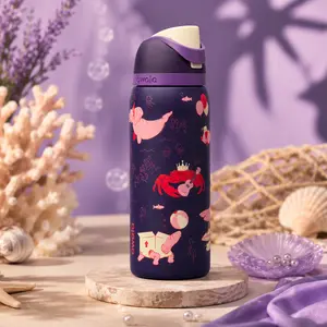 Owala Go Halvsies 32 Oz FreeSip Insulated Water Bottle – Cute Ocean Theme Stainless Steel Leakproof Tumbler – BPA Free Sports Bottle for School, Travel & Gym