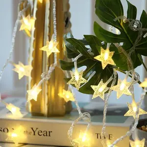 6M LED Christmas Star String Lights - 40 LED Star Fairy Lights for Christmas Tree | Warm Ambience Lighting for Family, Garden & Party Decoration