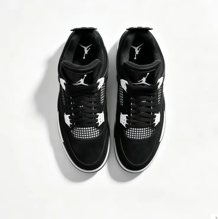 Unisex Black‑White Mid‑Top Retro Basketball Sneakers，Breathable Mesh Panel Contrast Color Sport Shoes，Cushioned Shock‑Absorbing Non‑Slip Outsole，Trendy Street‑wear Footwear For Men Women Training & Daily Casual Outfits