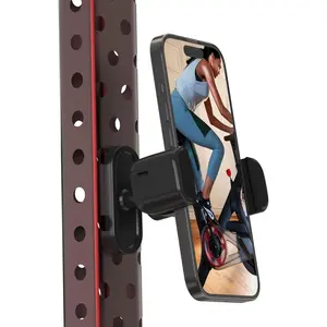 Phone Holder for Gym Golf Cart   Base Works on Any Metal Surface Ideal for Workout Recording 360 Rotatable Gym  Phone Mount Cradles Compatible with 4-7" Phones