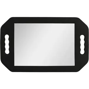 Hairdressing Foam Mirror with Double Handle - Black Handheld Lightweight Mirror for Barbers and Hair Salons - Back of Head Haircuts View Mirrors