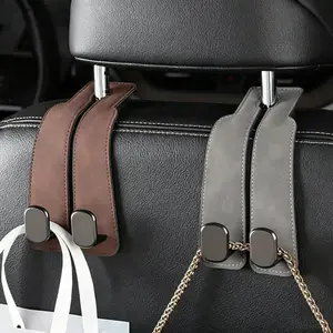 Car Seat Back Storage Hook, Car Storage Organizers, PU Leather Hidden Headrest Hook for Car Backseat, Multipurpose Durable Car Interior Organizer Holder