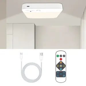 USB Rechargeable LED Motion Sensor Light with Remote | Magnetic Stick Anywhere, No Drilling | Night Light for Bedroom/Kitchen Under Cabinet Light for Closet/Stairs