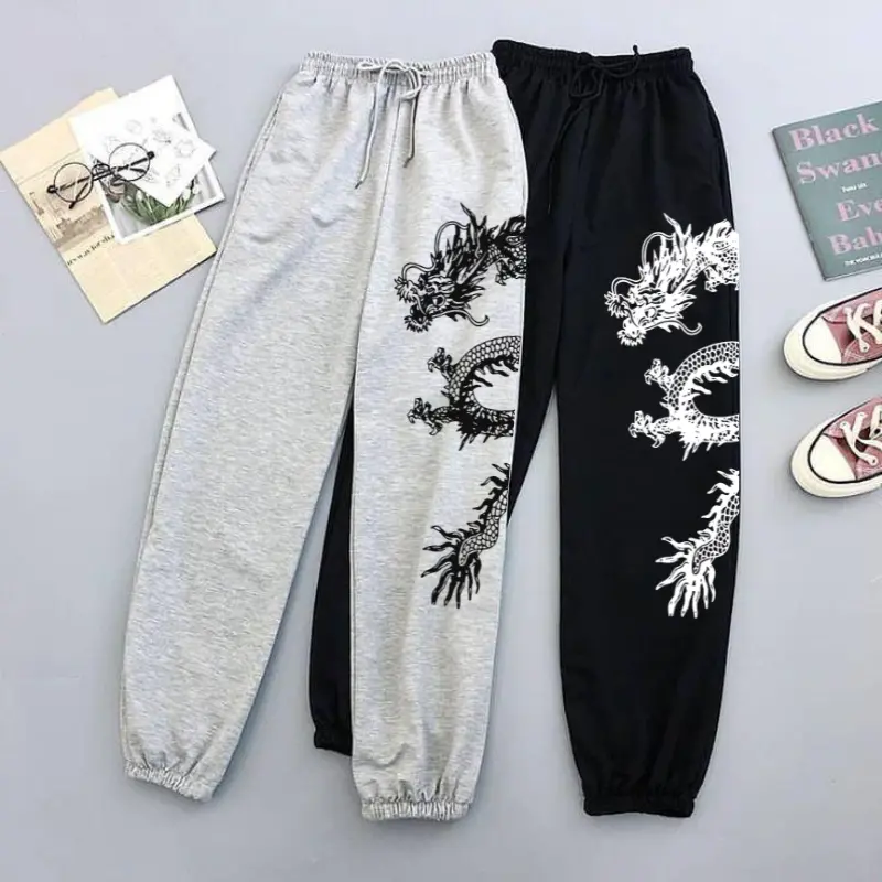 Mystic Dragon Sweatpants, Oriental Aesthetic Joggers, Dark Street Style Pants, ragon Soul Sweatpants, oriental graphic pants, y2k dragon outfit, vintage dragon pants, dark streetwear joggers, unisex graphic sweatpants