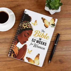 Women's One-Year Bible Reading Journal, Spiral Bound Study Work Book, 52 Week Christian Spiritual Guide, Daily Scripture Reading Log, Daily Guided Journal, Devotional Notebook