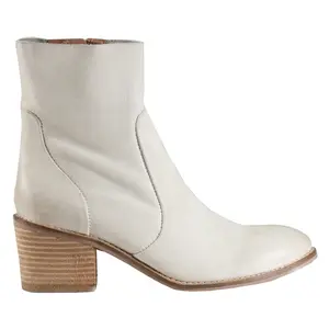 Diba True Womens Majestic Round Toe Zippered Casual Boots Ankle Mid Heel 2-3" - Off White