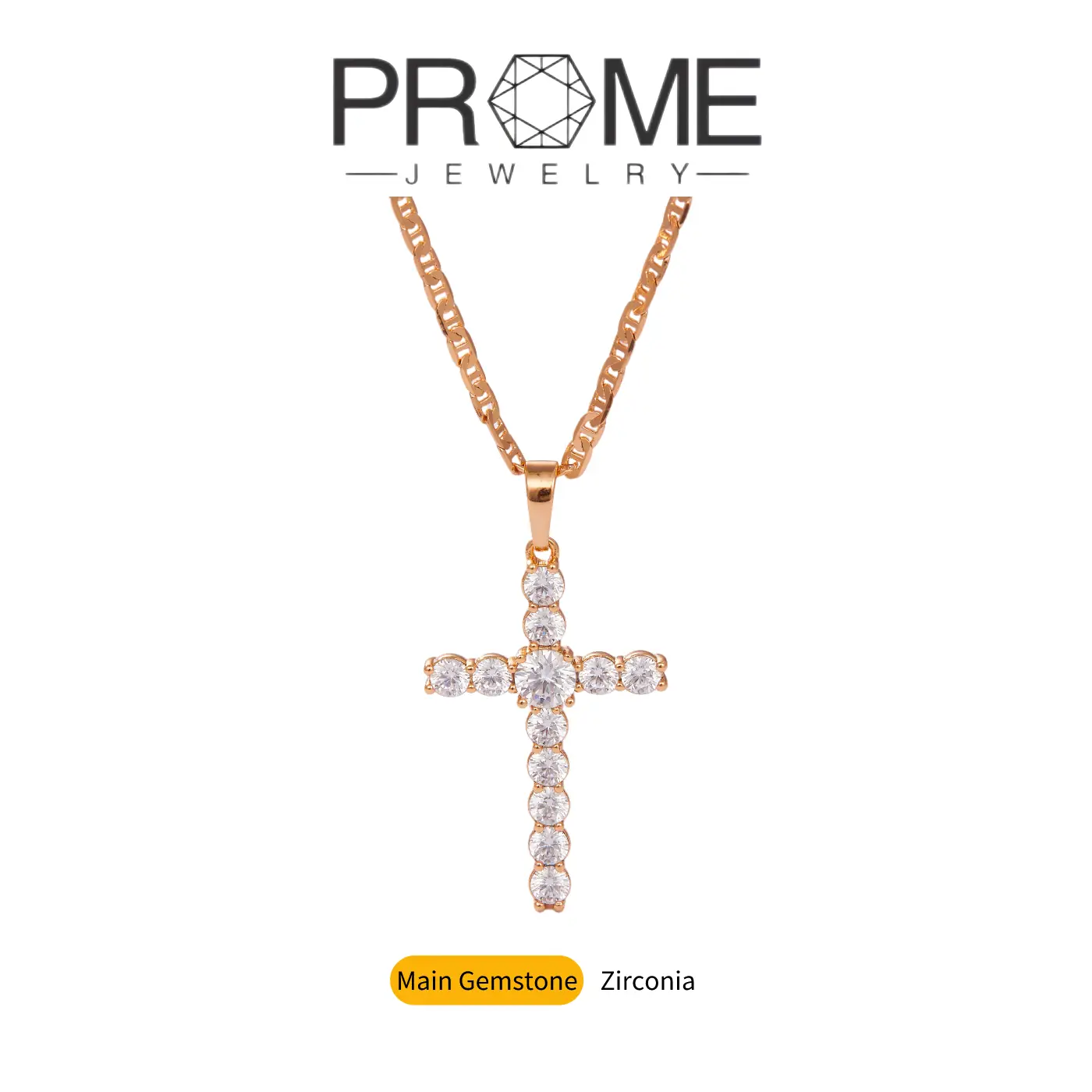 (CN024)Cross Pendant Necklace 5A Zircon, Sparkling and Exquisite, Noble and Elegant, Perfect Jewelry Gift for Women