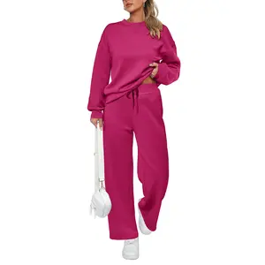 PrettyGarden Women's 2 Piece Outfits Long Sleeve Pullover Tops And Long Pants Lounge Sets Tracksuit