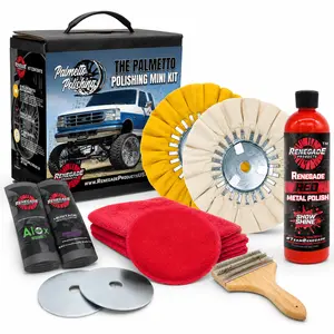 Renegade Products Palmetto Metal Polishing Kit | Aluminum & Stainless Steel Polishing, 8 in Buffing Wheels, Compounds & 12 oz Polish