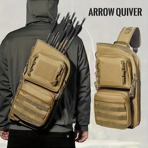 Multifunctional Archery Lightweight Back Arrow Quiver, Dual Use Foldable Compact Hip Arrows Bag with System Pocket Hanged for Target Shooting, Hunting