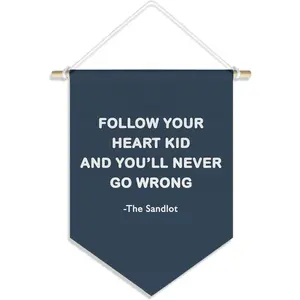 Vinatge  Baseball  Classroom  Boys Playroom Decor, Inspirational Motivational Baseball Wall Decor Pennant for  Boy Girl  Room Bedroom, Navy Blue Wall Decor, 15x11in