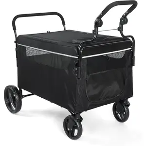 All-Terrain Pet Stroller Wagon for Large Dogs – 2-in-1 Push & Pull Cart Featuring Collapsible Ramp & One-Step Brake, Perfect for Medium to Large Dogs, Outdoor Walks and Camping