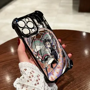 Shinobu and Kochō Anime Slayer Demons Phone Case Compatible with iPhone 17, 16e, 16, 15, 14, 13, 12, 11, , Pro Max Air X XR XSMAX 8, 350 Plus Anti-Fall Transparent Soft Back Cover
