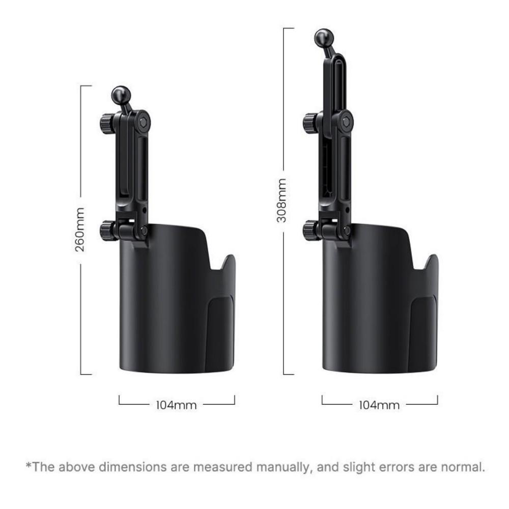 2026 Upgraded 2 in 1 Car Cup Holder Expander with Phone Mount, Adjustable Base & 360° Rotation, Universal Cup Holder Cell Phone Holder for Car, Compatible with iPhone Samsung All Smartphones, Stable Drink Bottle Holder for Most Vehicles
