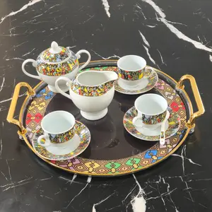 Ethiopian Coffee Ceremony Tray, Habesha Coffee Tray, Food Safe Epoxy Finish, Eritrean Serving Tray, Gift