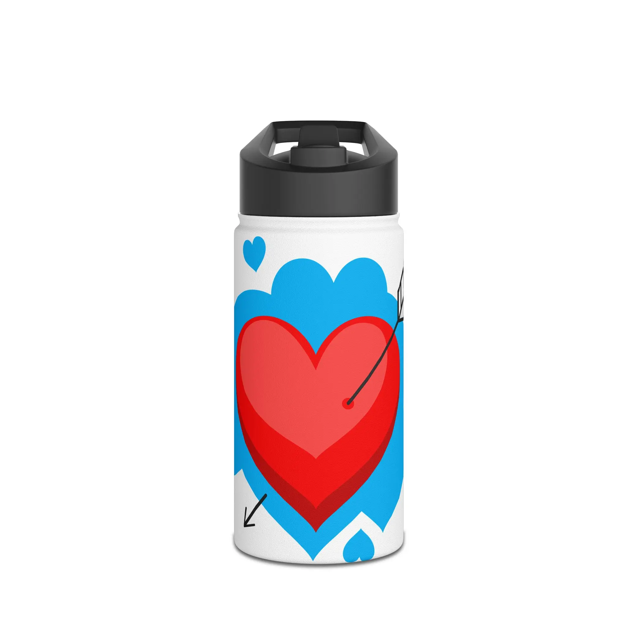Heart-Printed Stainless Steel Water Bottle, Love Gift for Couples, Eco-Friendly Hydration, Gym Bottle, Valentine's Day Tumbler