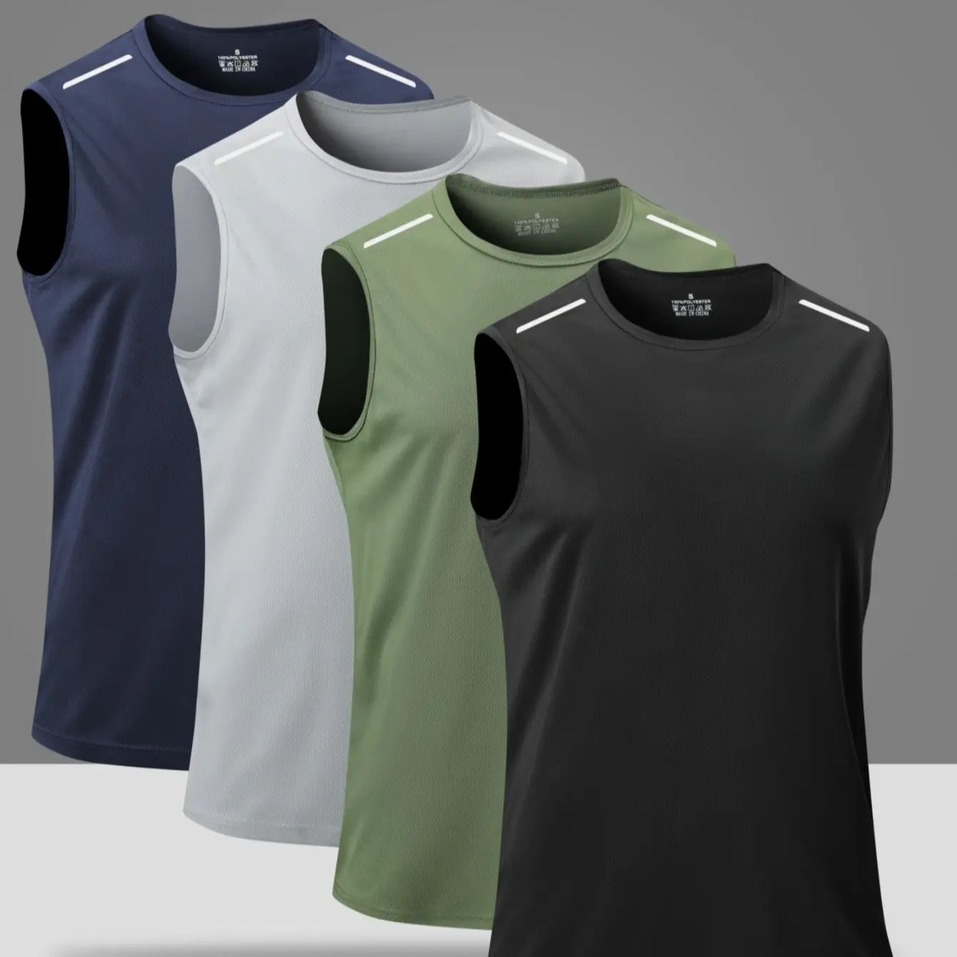 Black + Army Green + Light Gray + Navy Blue