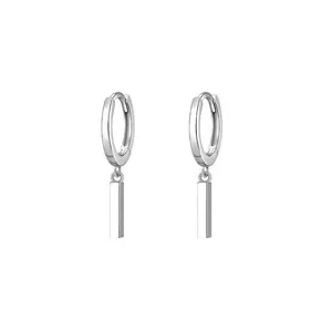 Small silver bar earrings pair fashion accessories women's jewelry