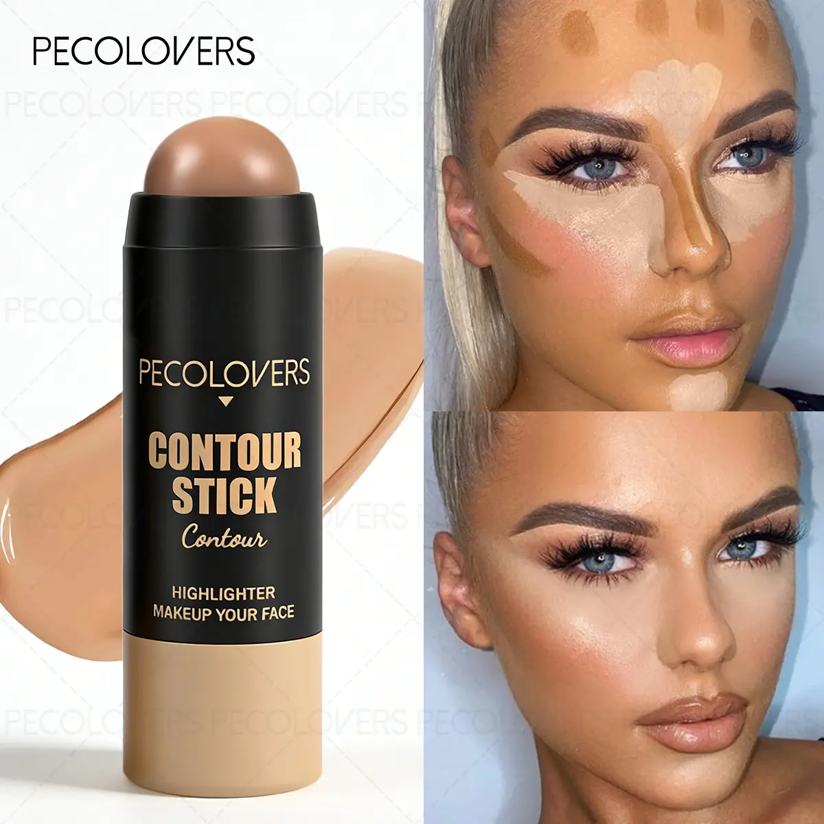 1PC Two-in-one Foundation Stick and Concealer Stick, Smooth Texture, Waterproof and Smudge-proof, Easy To Apply Makeup, Conceal Dark Circles, Blemishes, Tear Troughs, Etc., Suitable for All Skin Types, Essential Daily Cosmetics