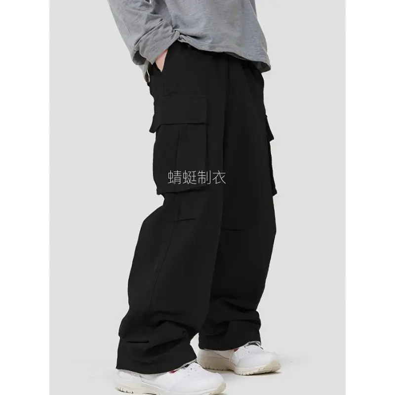 Boys' Plain Cargo Pants, Casual Loose Fit Style with Elastic Waist, Kids Clothes for Everyday Wear, Sizes 7-8y, 9-10y, 11-12y, 13y, Solid Colors
