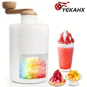 1pc Portable Ice Shaver Machine - Manual Hand-Powered BPA-Free Plastic Crusher for Shaved Ice, Snow Cones & Slushies with Free Ice Cube Trays - Perfect for Home, Parties, Outdoor Picnics & BBQs, Party Dessert Station, Userfriendly Design