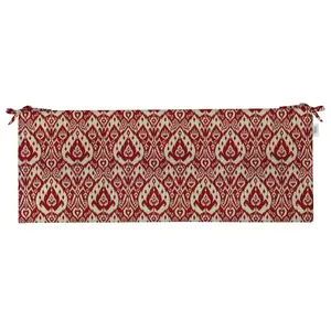 RSH Décor Foam Bench Cushion for Indoor Outdoor Use - Ashmore Red, 38” x 18” x 3” with Ties