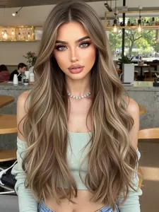 28 Inch High-Temperature Resistant Synthetic Fiber Long Curly Hair Wig, Synthetic Material Wigs, Heat Resistant Wigs, Natural Look, Comfortable and Smooth, Fashionable for Daily Wear or Parties