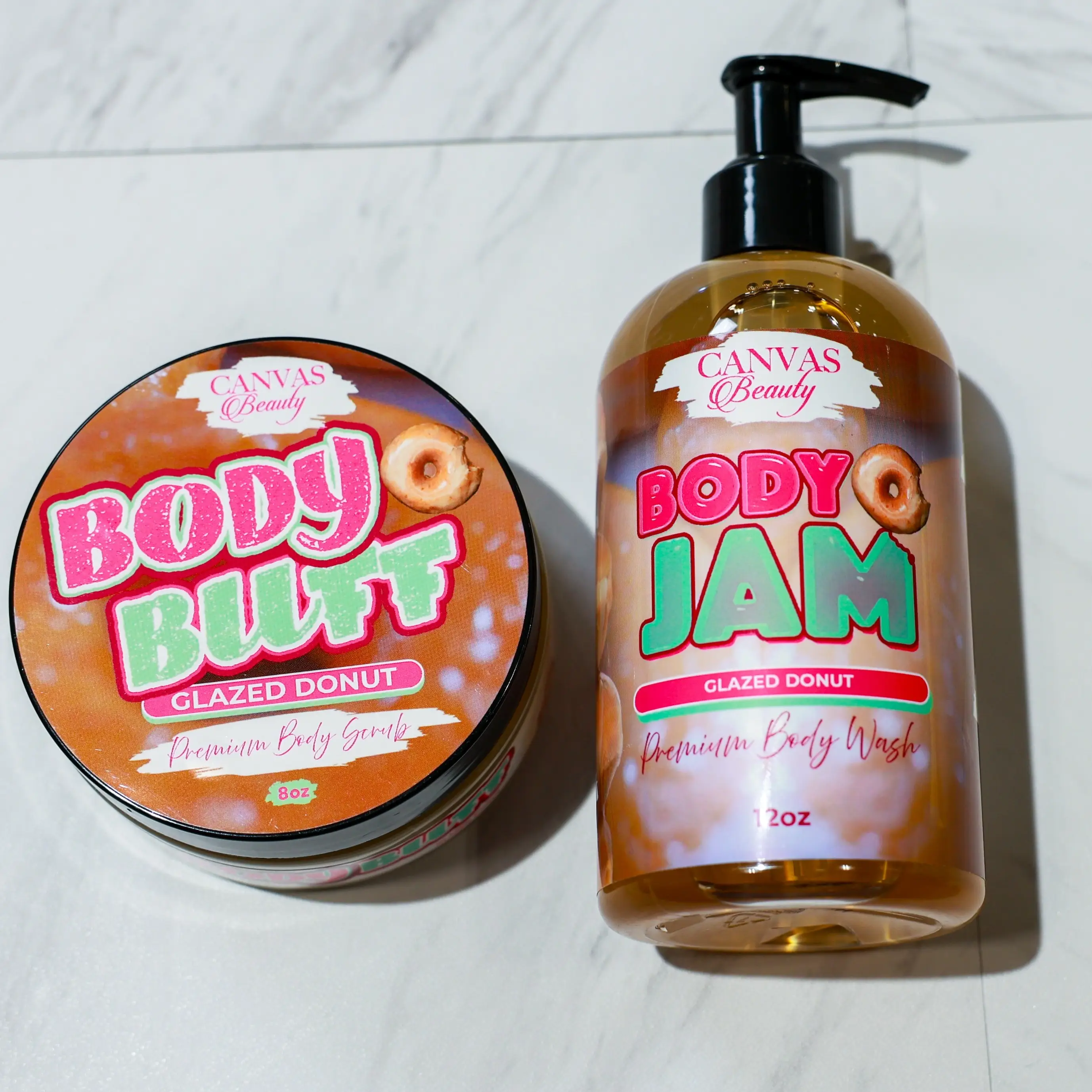 CANVAS Body Jam & Body Buff Duo (The Ultimate Bath Experience) silky moisturizing skin cleanser with intense aroma