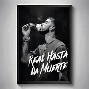 1pc Art Deco Modern Contemporary Musical Theme Frameless Canvas Art Print Real Hasta La Muerte Portrait Orientation Wal Simple Posters (No Frame)