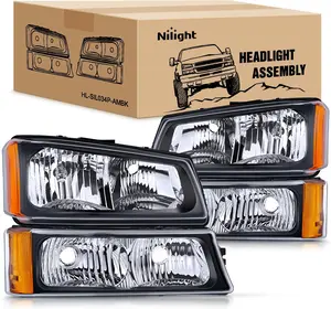 Nilight Headlight Assembly for 2003 2004 2005 2006 Chevy Silverado Avalanche 1500 1500HD 2500 2500HD 3500 Chevrolet Pickup Replacement Headlamp Housing Bumper Lamp Set Nilight Headlight Assembly for 2003 2004 2005 2006 Chevy Silverado Avalanche 1500 1500HD 2500 2500HD 3500 Chevrolet Pickup Replacement Headlamp Housing Bumper Lamp Set