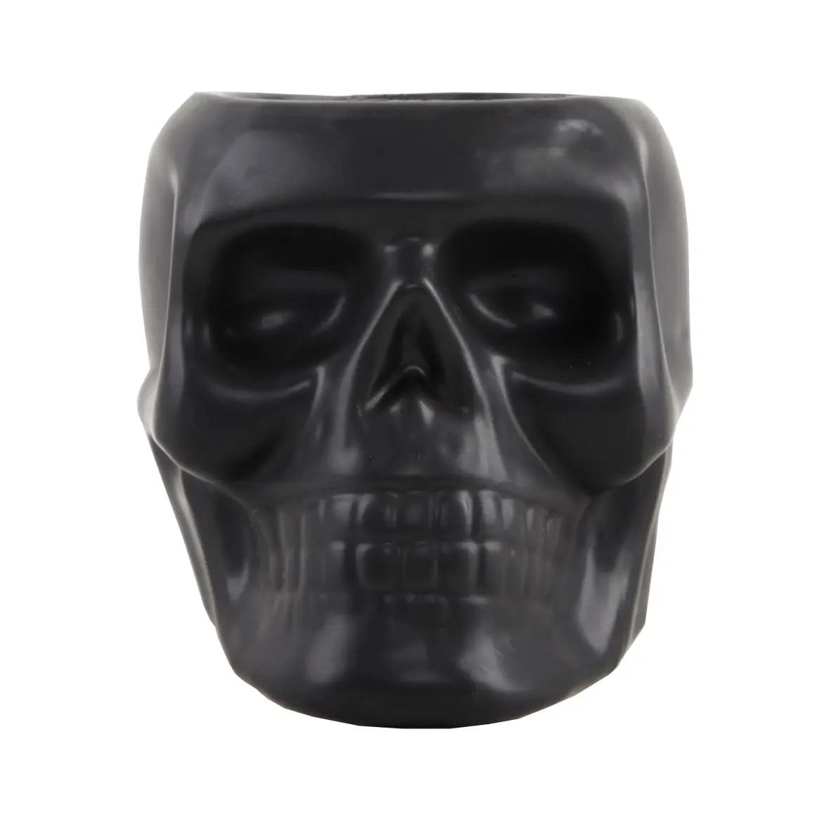 Flora Bunda EM2358E-MTBK Matte Black Ceramic Sugar Skull Flower Pot & Planter, 4.5x3.5x4" Indoor Use Garden Planter, 0.9 lb Home Improvement Garden Supply