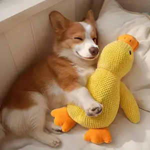 Cute Duck Design Pet Toy, Durable Plush Interactive Chew Toy, Dog and Cat Accessories, Teeth Cleaning Toy for Dogs