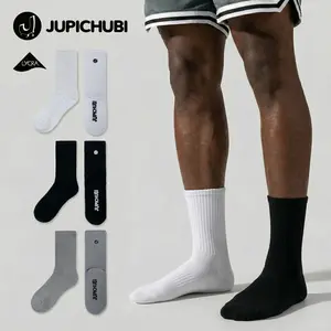 JUPICHUBI Athletic Crew Socks for Men and Women| Breathable Combed Cotton Sport Socks Size 6.5-9.5| Arch Support & Reinforced Heel| Black White Grey 3-Pair or 6-Pair Pack