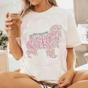 King Charles Cavalier Mom Floral Comfort Colors T-Shirt