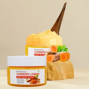 Amococo Turmeric Lemon Body Glow Scrub | Exfoliating & Moisturizing | Brightening Smoother Skin | Natural Ingredients 100g