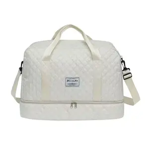 Spacious Large Capacity Travel Duffle Bag, Lightweight, Water-Resistant, Argyle Pattern Luggage Bag with Multiple Compartments, Reinforced Handles, and Breathable Mesh Panels, Ideal Gym Bag or Weekender for Men and Women