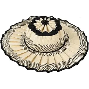Women's Lorna Murray Hat Straw Reversible Pleated Sun Hat, Wide Brim Foldable Casual Outdoor Beach Hat Summer Sun Hat