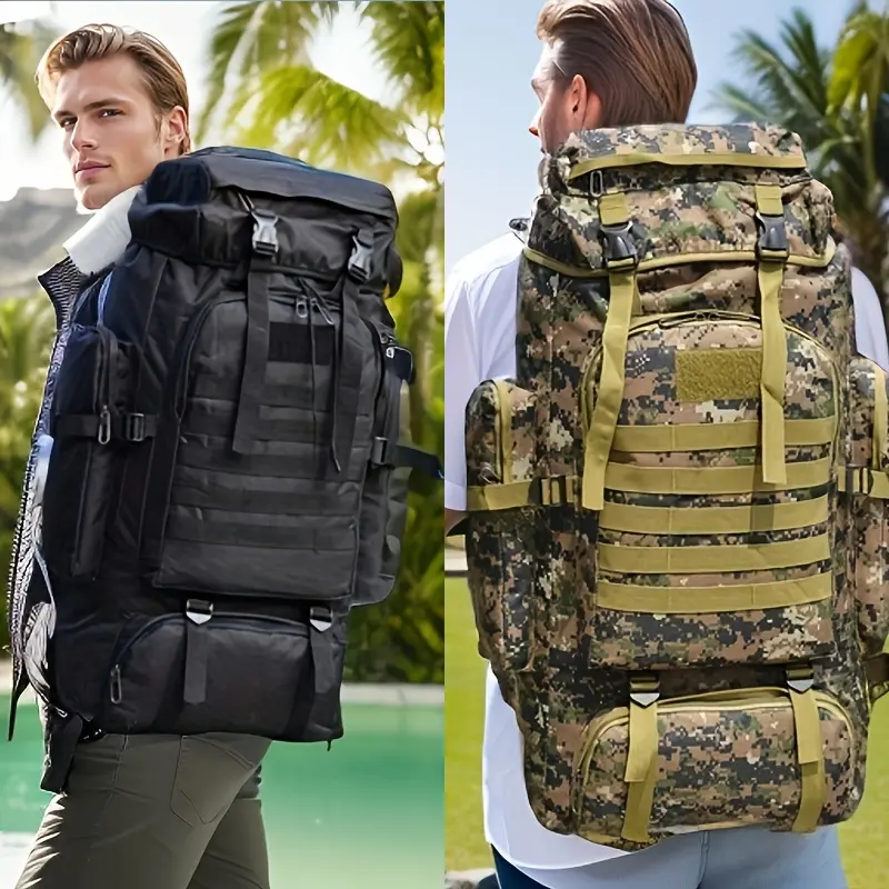 Multi-functional Camouflage Hiking Backpack, Durable and Large-capacity Oxford Cloth Material Adjustable, Suitable for Outdoor Sports, Hiking and Camping.